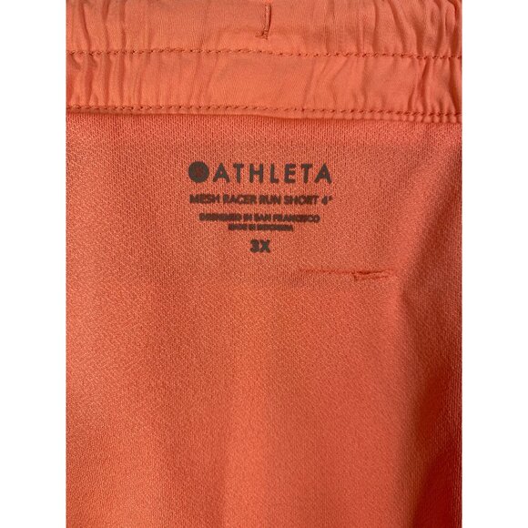 ATHLETA Mesh Racer Run Short 4" Women SZ 3X Coral Lined Drawstring Elastic Waist - Picture 6 of 8